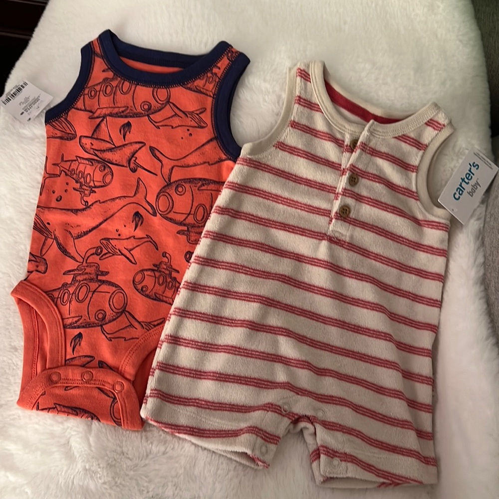 CARTER’S Baby Boy Sleeveless Romper 3m